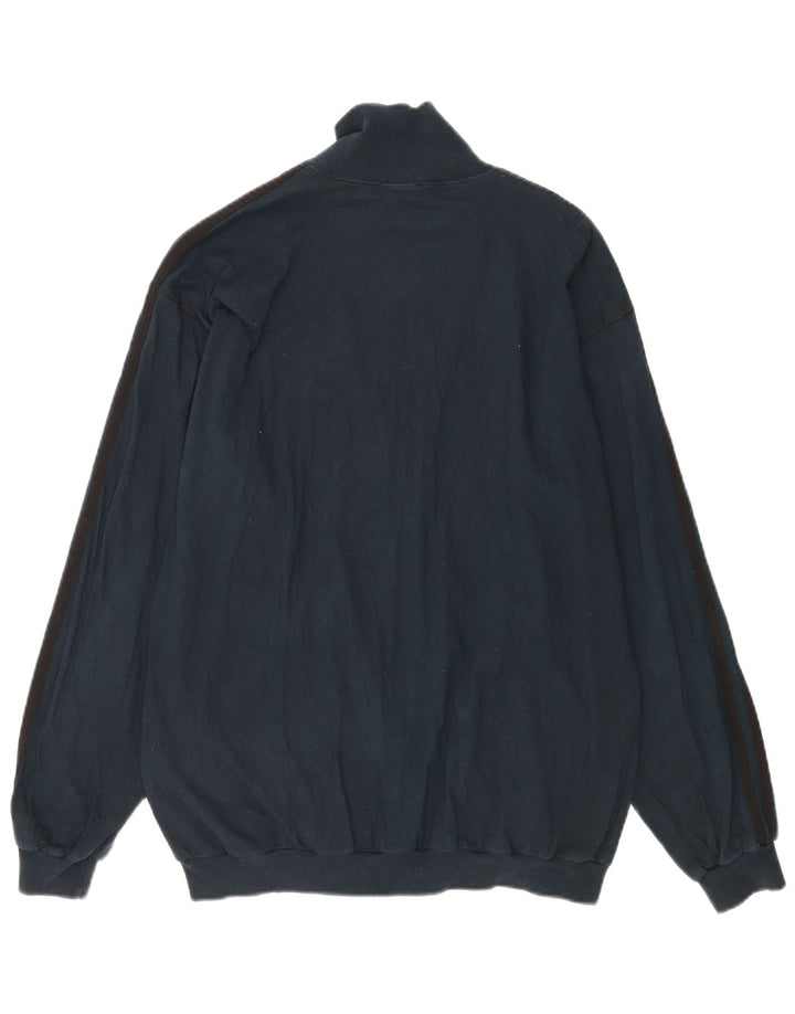 Adidas Męska bluza dresowa UK 40/42 Średni granatowy, bawełniany