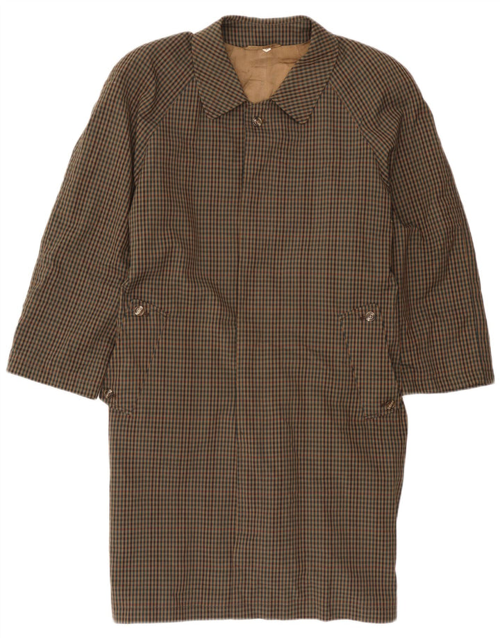 Płaszcz damski w stylu vintage UK 18 XL, brązowa kratka