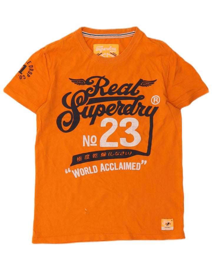 Męski T-shirt Superdry z grafiką, średni pomarańczowy, bawełniany