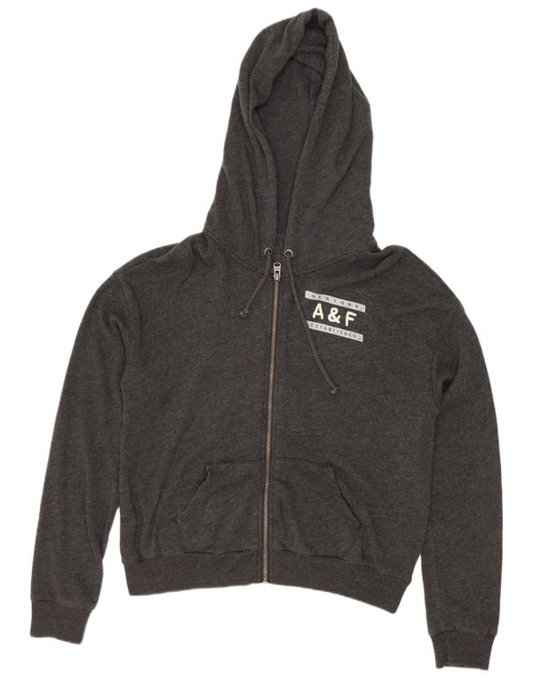 Damski sweter z kapturem i zamkiem błyskawicznym Abercrombie & Fitch UK 16, duży, szary