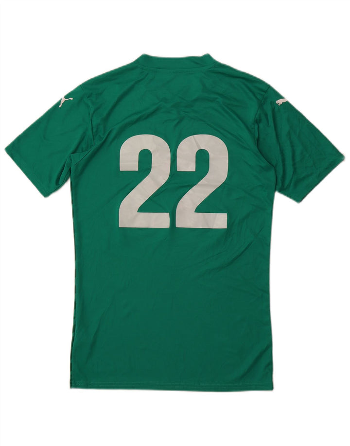 Męski T-shirt z grafiką PUMA, mały, zielony, geometryczny poliester