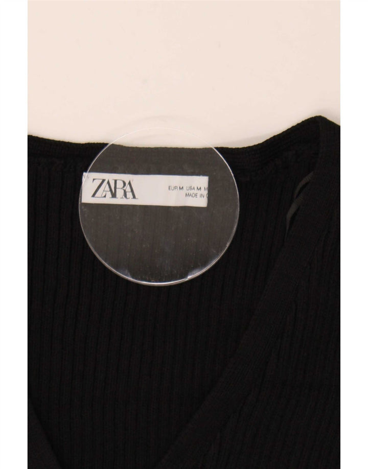 Sweter damski Zara Crop Cardigan UK 12, średni czarny