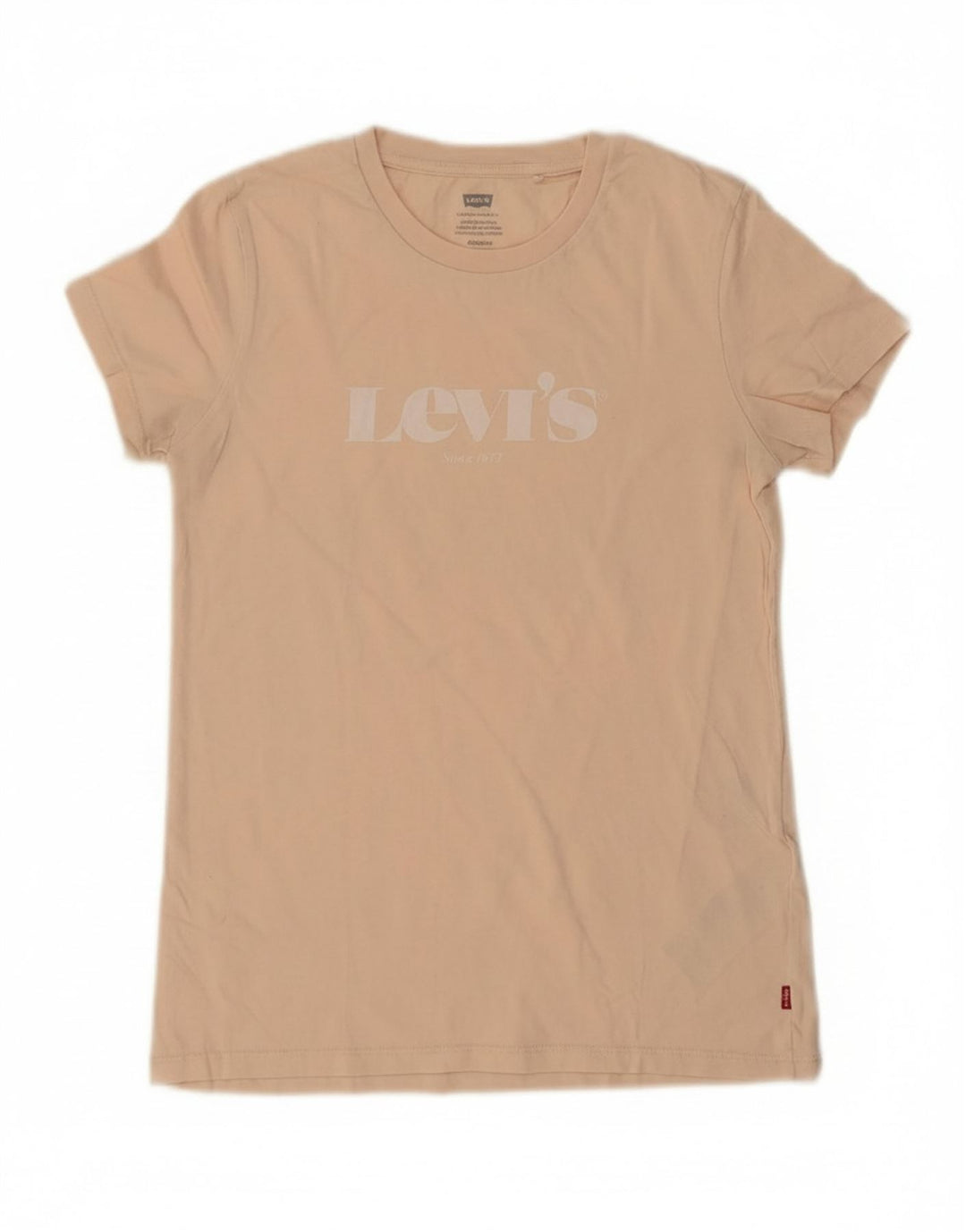 LEVI'S Mens Graphic T-Shirt Top XS Beige Cotton