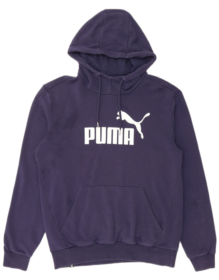 Męski sweter z kapturem i grafiką PUMA, średni granatowy, bawełniany