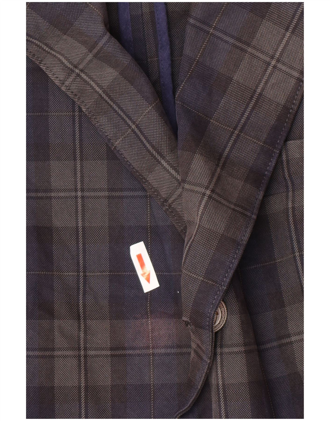 Męska marynarka zapinana na 3 guziki Jaggy IT 48 Średni granatowy, bawełniany kratkę