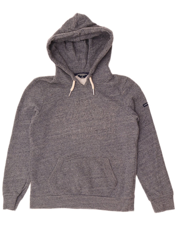 Damski sweter z kapturem Superdry z grafiką UK 10, mały, szary, z bawełny w cętki
