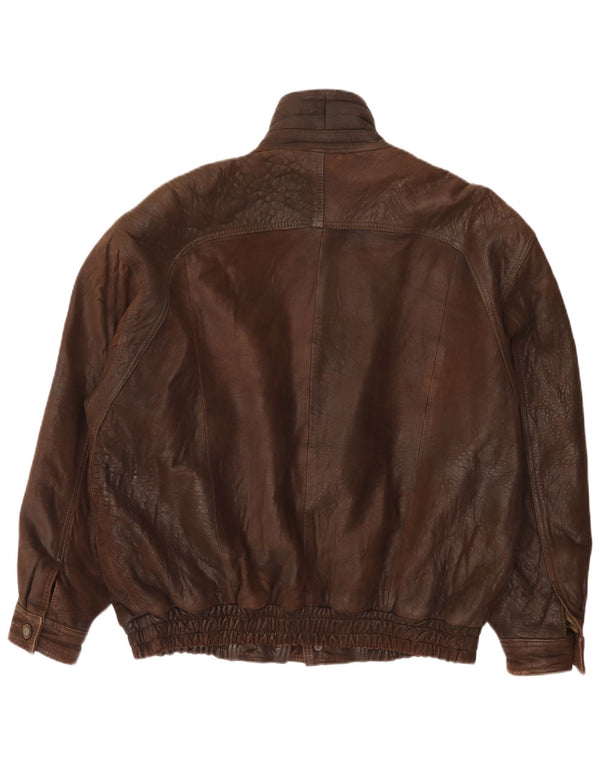 Vintage męska kurtka skórzana IT 52 XL brązowa