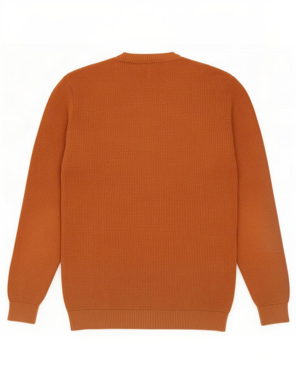 Zara Mens Crew Neck Jumper Sweater Large Brown Cotton