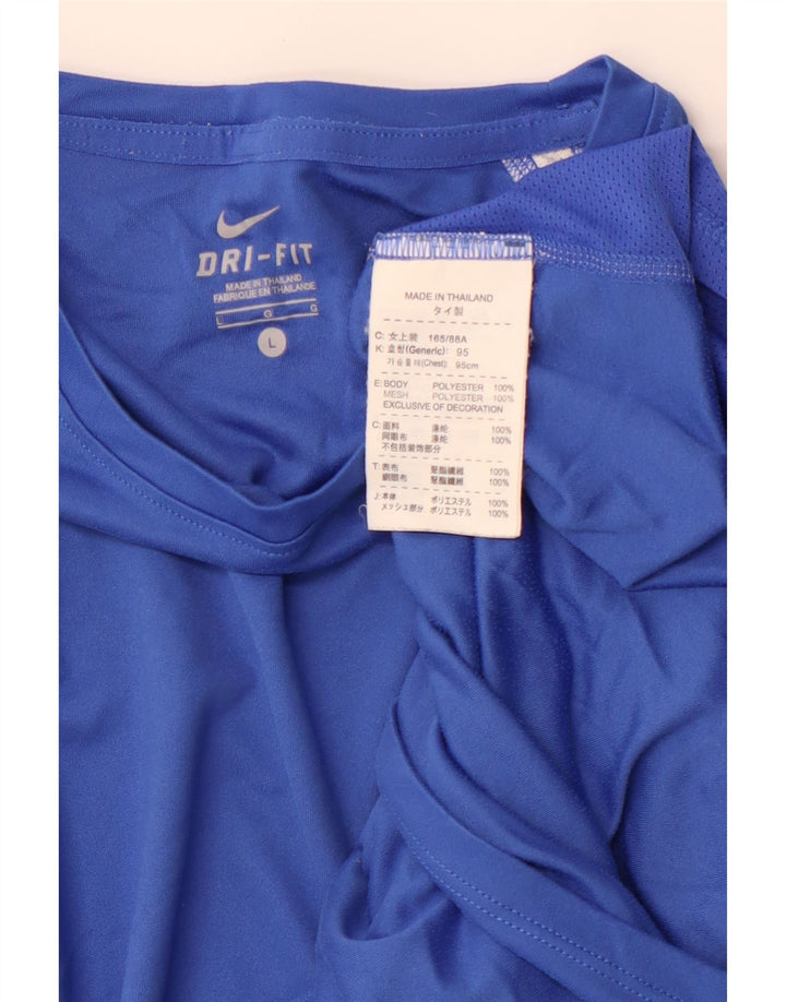 Damski T-shirt NIKE Dri Fit Top UK 16, duży, niebieski poliester