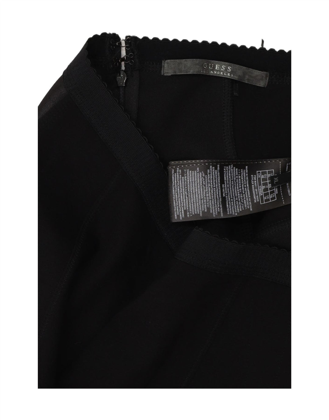 Damska spódnica ołówkowa GUESS UK 16 Large W36 Czarna wiskoza z blokami kolorów