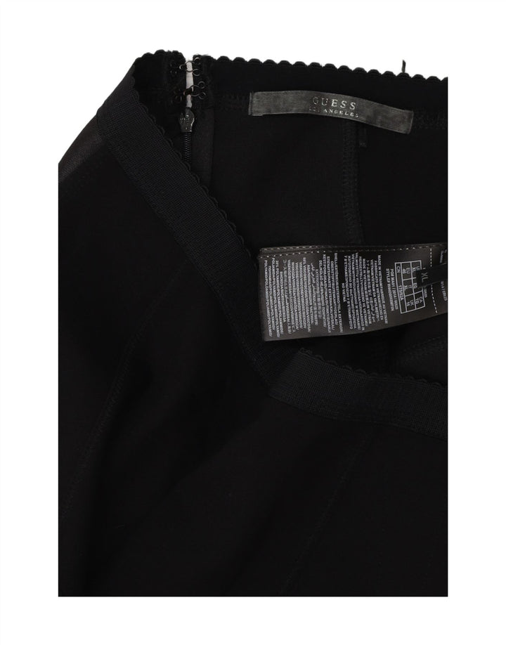 Damska spódnica ołówkowa GUESS UK 16 Large W36 Czarna wiskoza z blokami kolorów