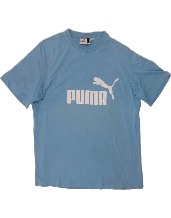 PUMA Mens Graphic T-Shirt Top Large Blue Vintage Puma and Second-Hand Puma from Messina Hembry 