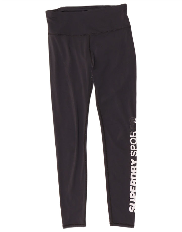 Damskie legginsy Superdry Graphic UK 14, średni czarny poliester