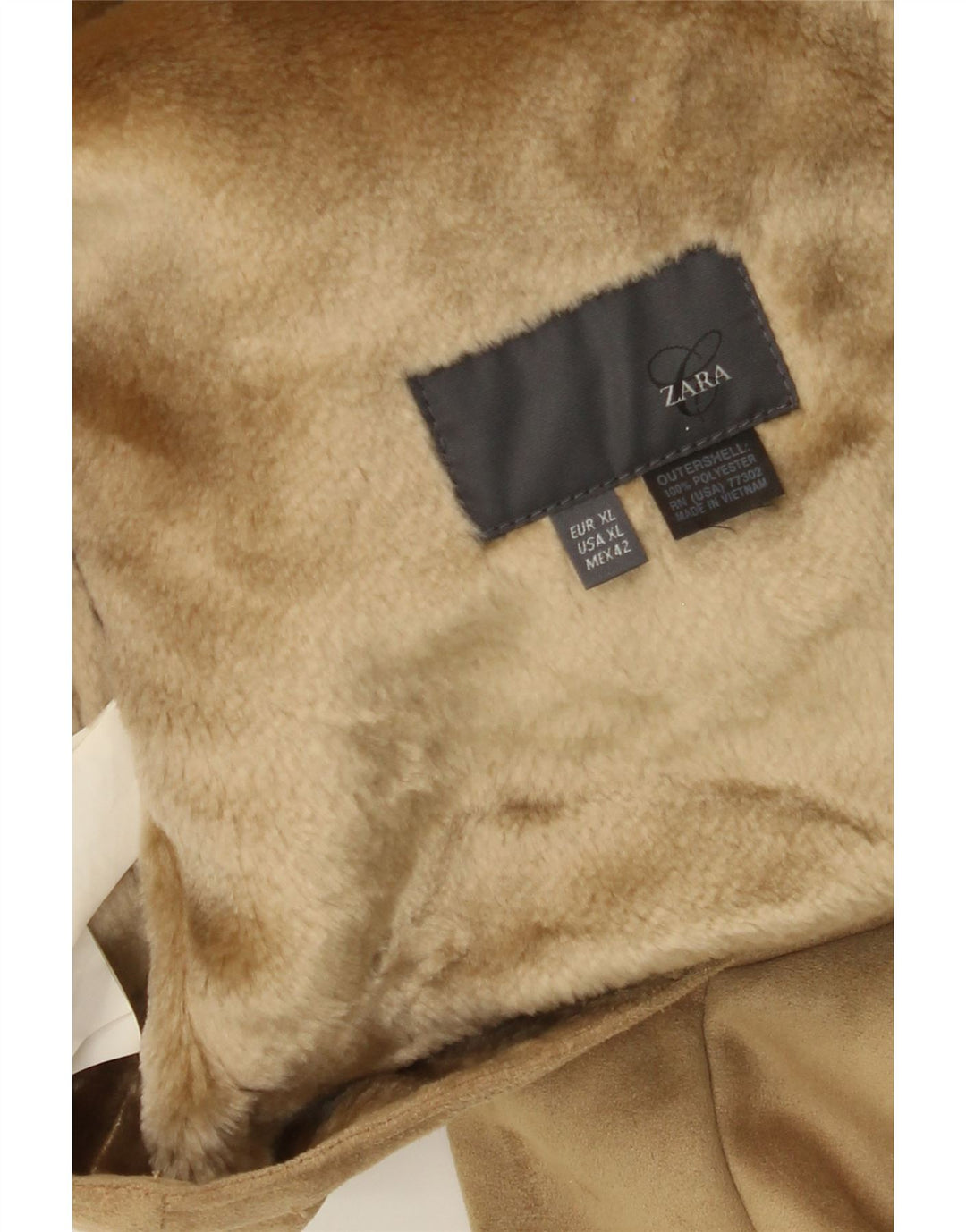 Męska kurtka Zara Sherpa UK 42 XL Beżowy poliester