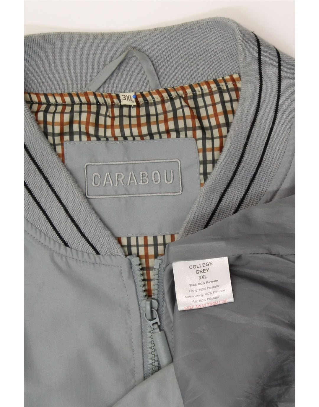 Męska kurtka bomberka CARABOU UK 46 3XL Szary poliester