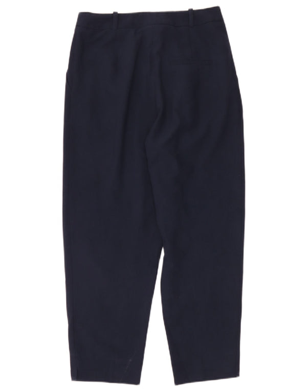 Damskie spodnie codzienne z wysokim stanem Topshop UK 10 Small W28 L26 Granatowe