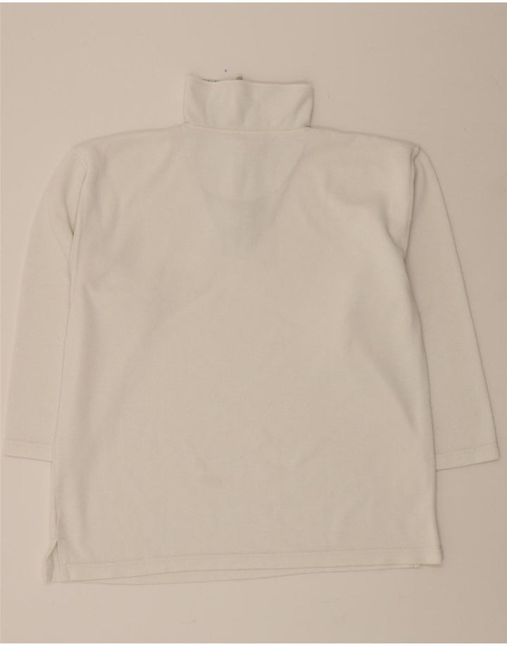MICHELE BOYARD Mens Zip Neck Jumper Sweater Large White Vintage Michele Boyard and Second-Hand Michele Boyard from Messina Hembry 