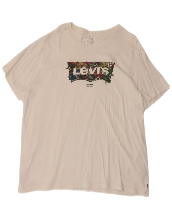 Damska koszulka z grafiką Levi's Top 2XL Biała bawełna