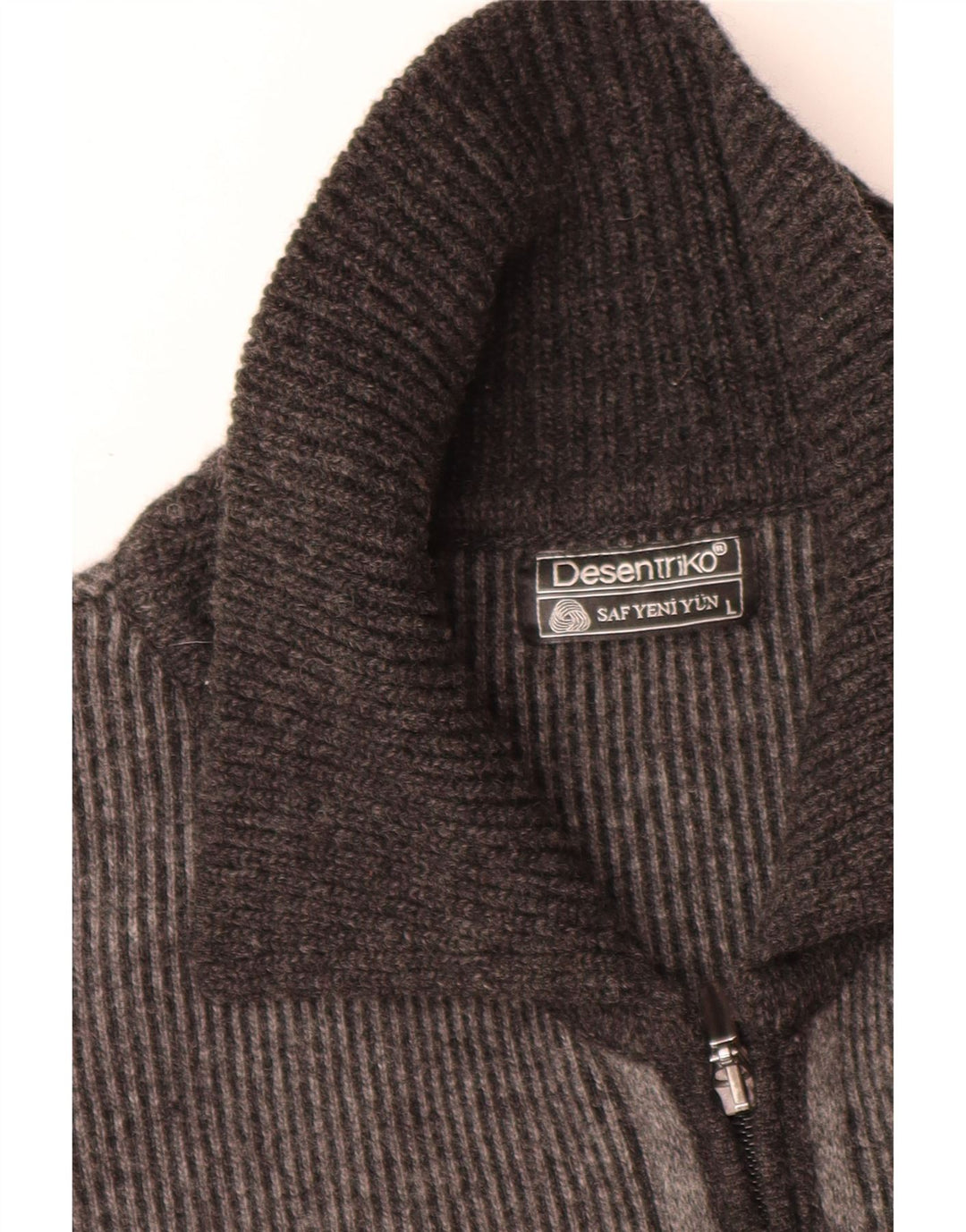 Sweter męski w stylu vintage, duży, szary, z blokami kolorów