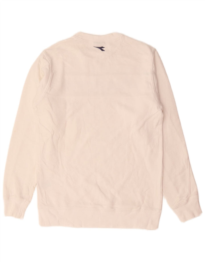 Męska bluza z grafiką Diadora, mała, biała, bawełniana