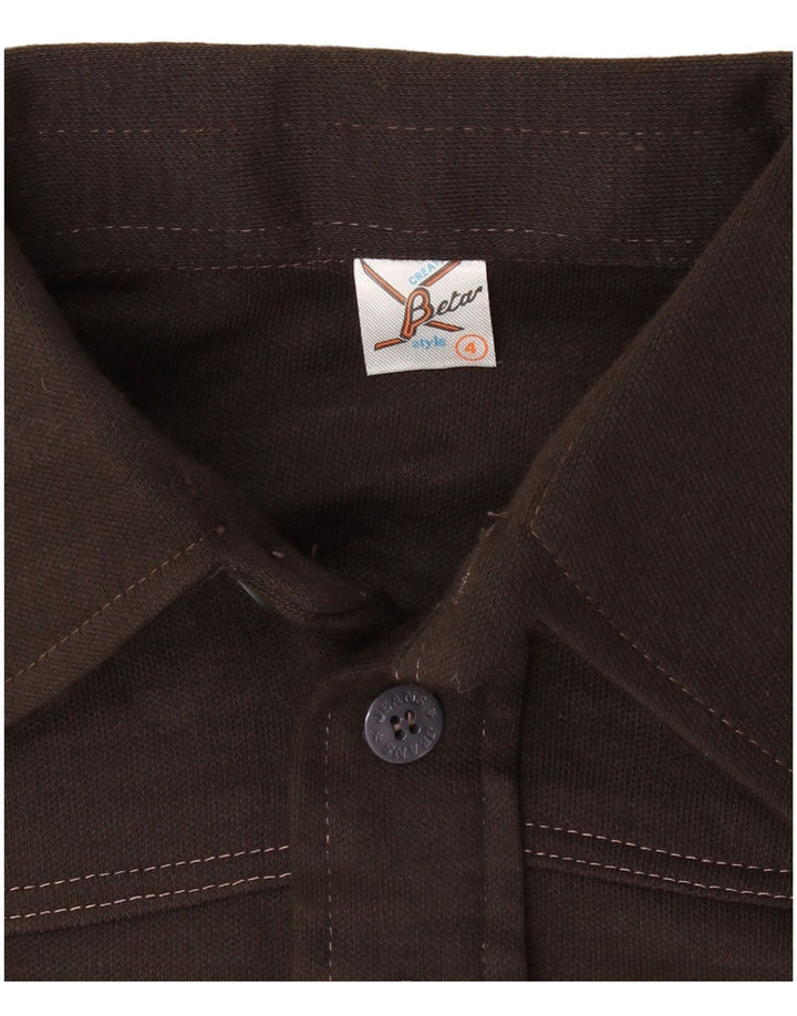 Męska koszulka polo BETA z długim rękawem, mała, brązowa