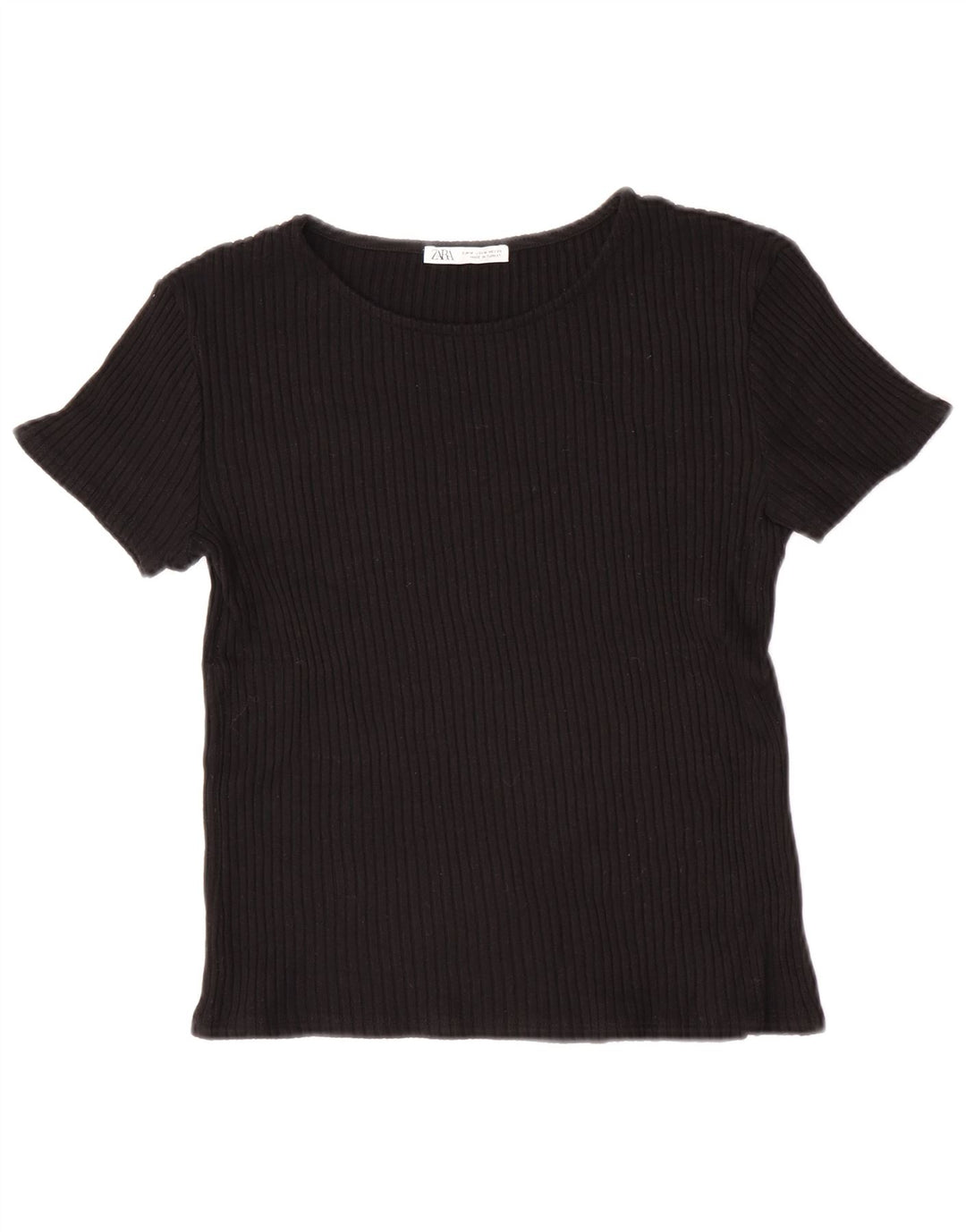 Damski T-shirt Zara Crop Top UK 12 Średni Czarny