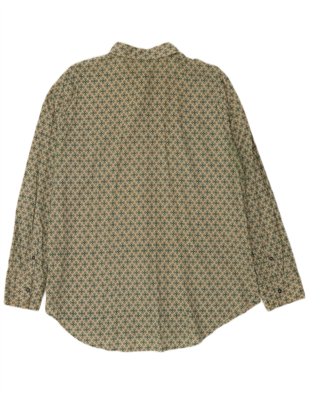 Koszula męska BENETTON, duża, zielona, bawełniana w kwiaty