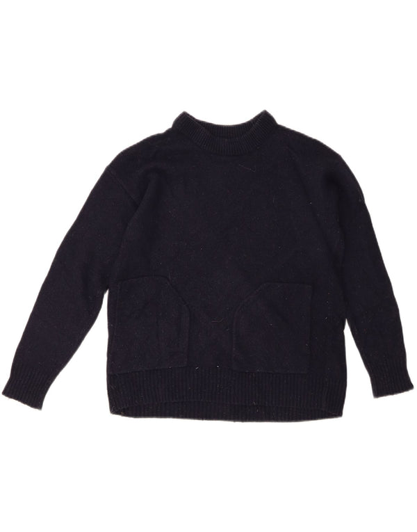 J. Crew Womens Boat Neck Jumper Sweater UK 10 Small Navy Blue Viscose