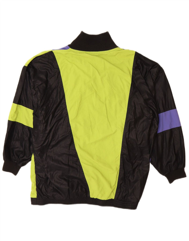 Damska kurtka wiatrówka Maser M Graphic UK 16, duża, czarna, z blokami kolorów