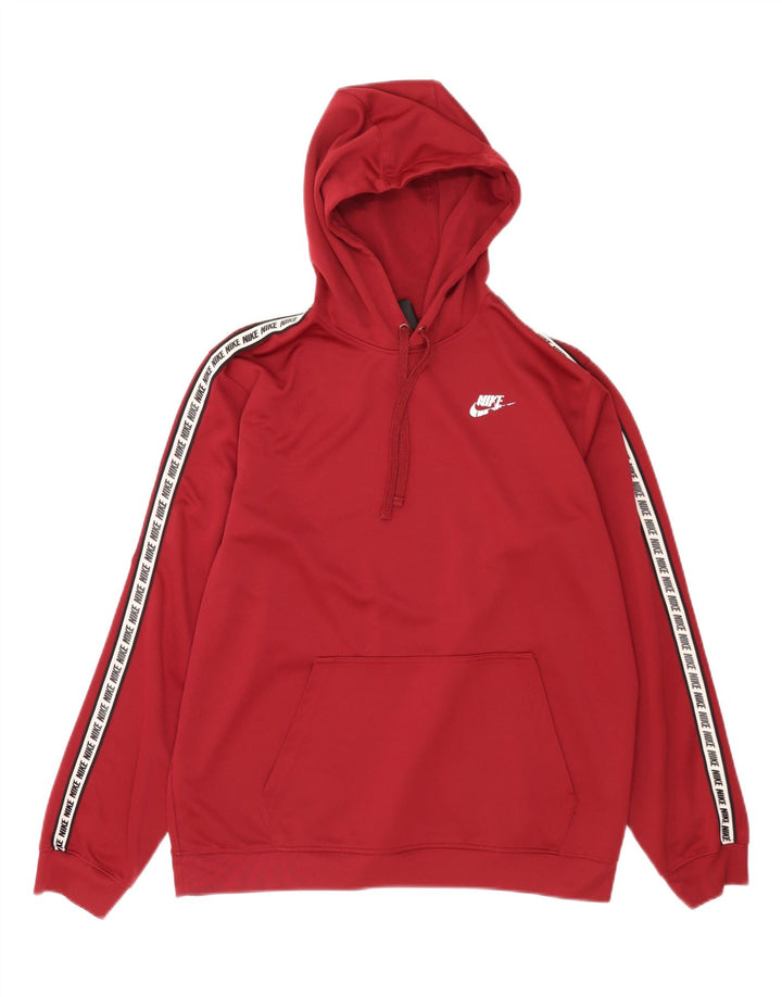Męski sweter z kapturem Nike z grafiką, duży, bordowy poliester