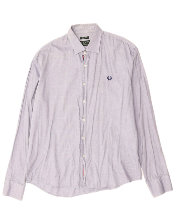 Koszula męska FRED PERRY Slim Fit 2XL, niebieska, bawełniana