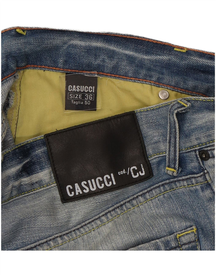 CASUCCI Mens Straight Jeans W36 L33 Blue Cotton