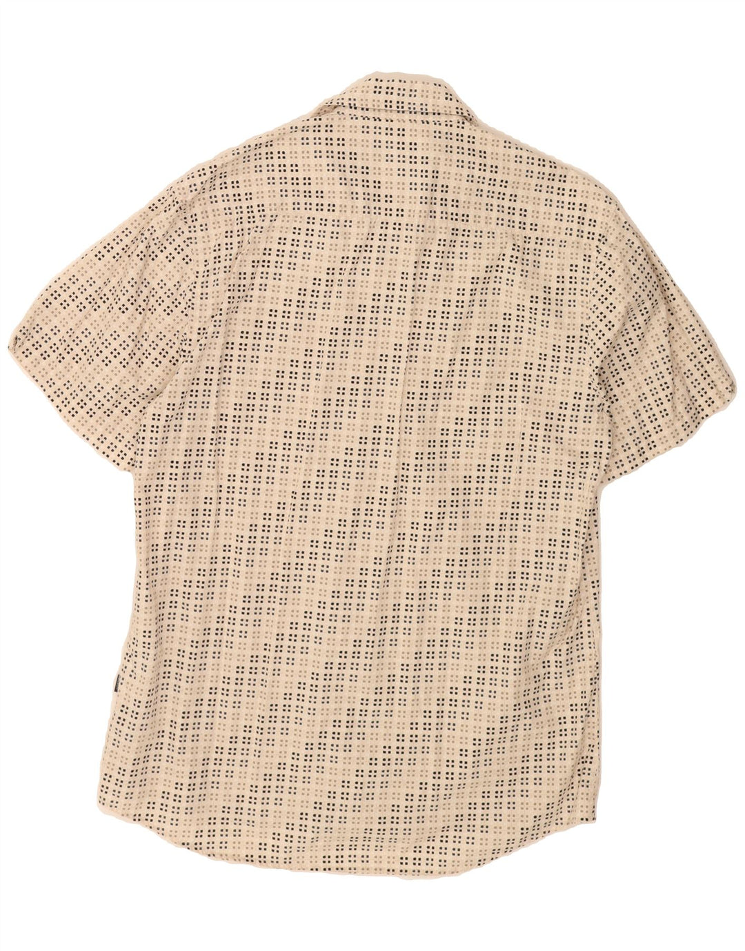 LERROS Mens Short Sleeve Shirt Medium Beige Spotted Cotton Vintage Lerros and Second-Hand Lerros from Messina Hembry 