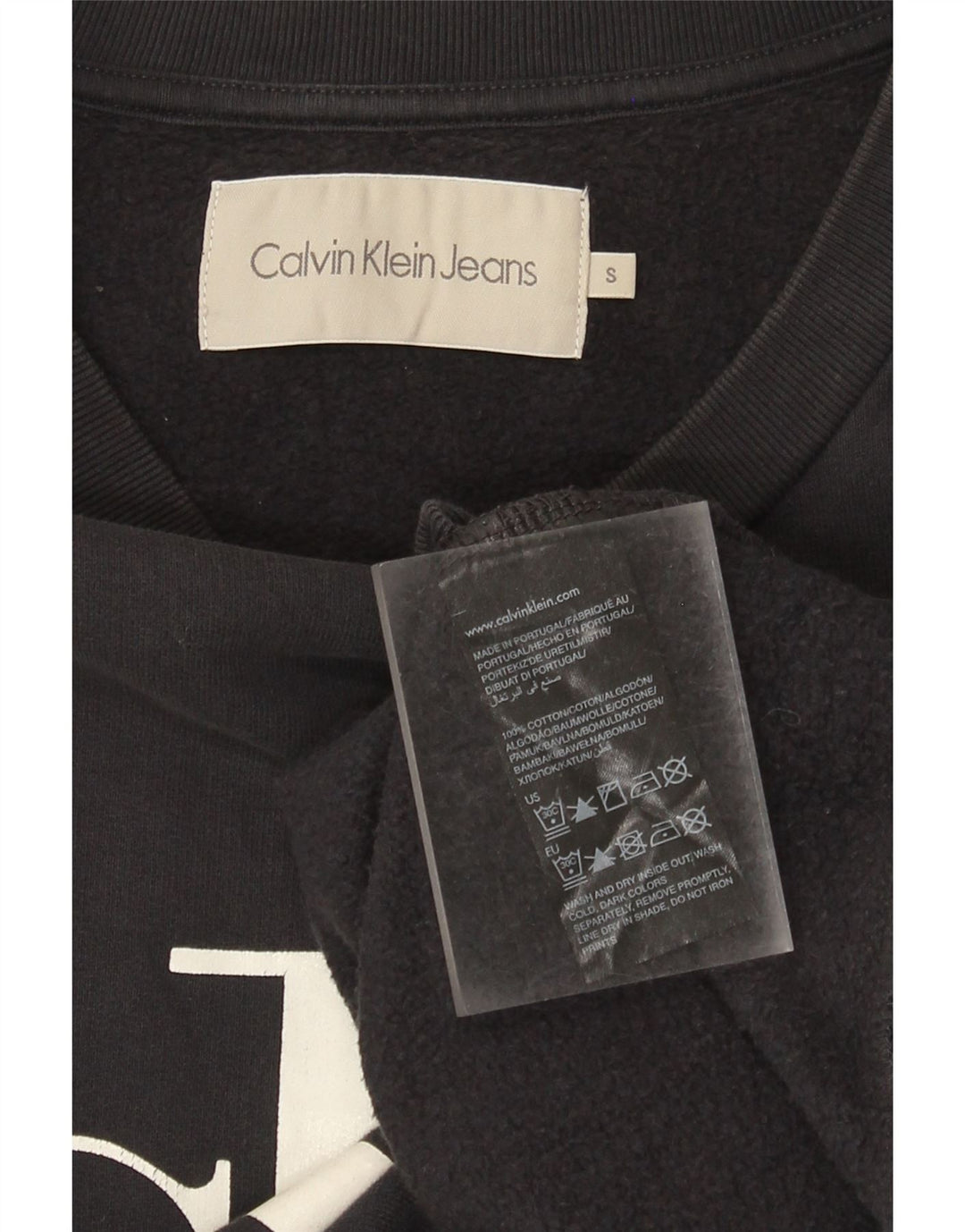 Męski sweter z grafiką CALVIN KLEIN JEANS, mały, czarny
