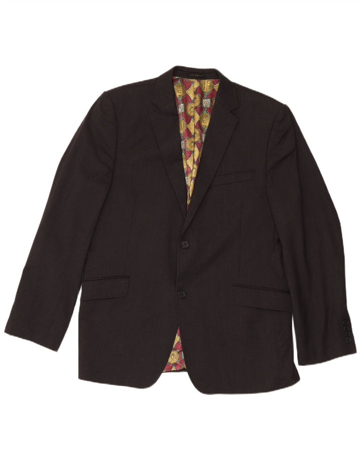 Ted Baker Męska marynarka zapinana na 2 guziki UK 44 2XL Czarna wełniana