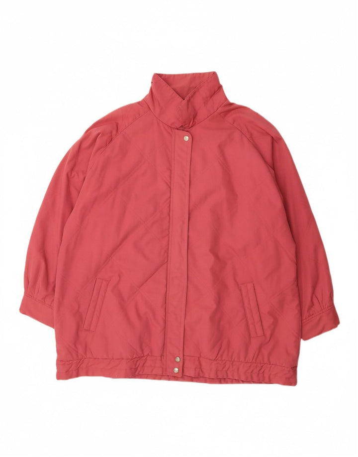 Damska pikowana kurtka VINTAGE UK 22 3XL Różowy poliester