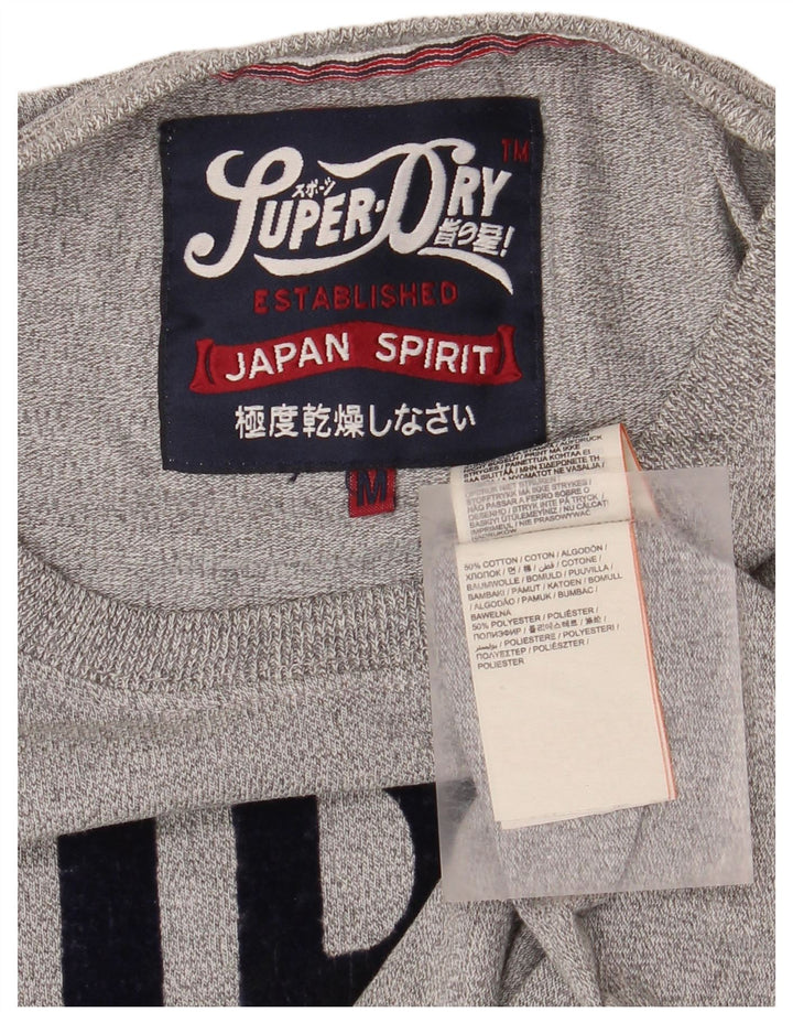 Męska koszulka z grafiką SUPERDRY, średnia szara bawełna