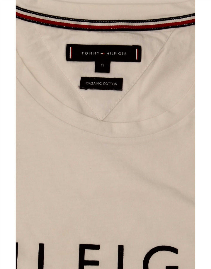 Męska koszulka z grafiką Tommy Hilfiger, średnia, biała bawełna