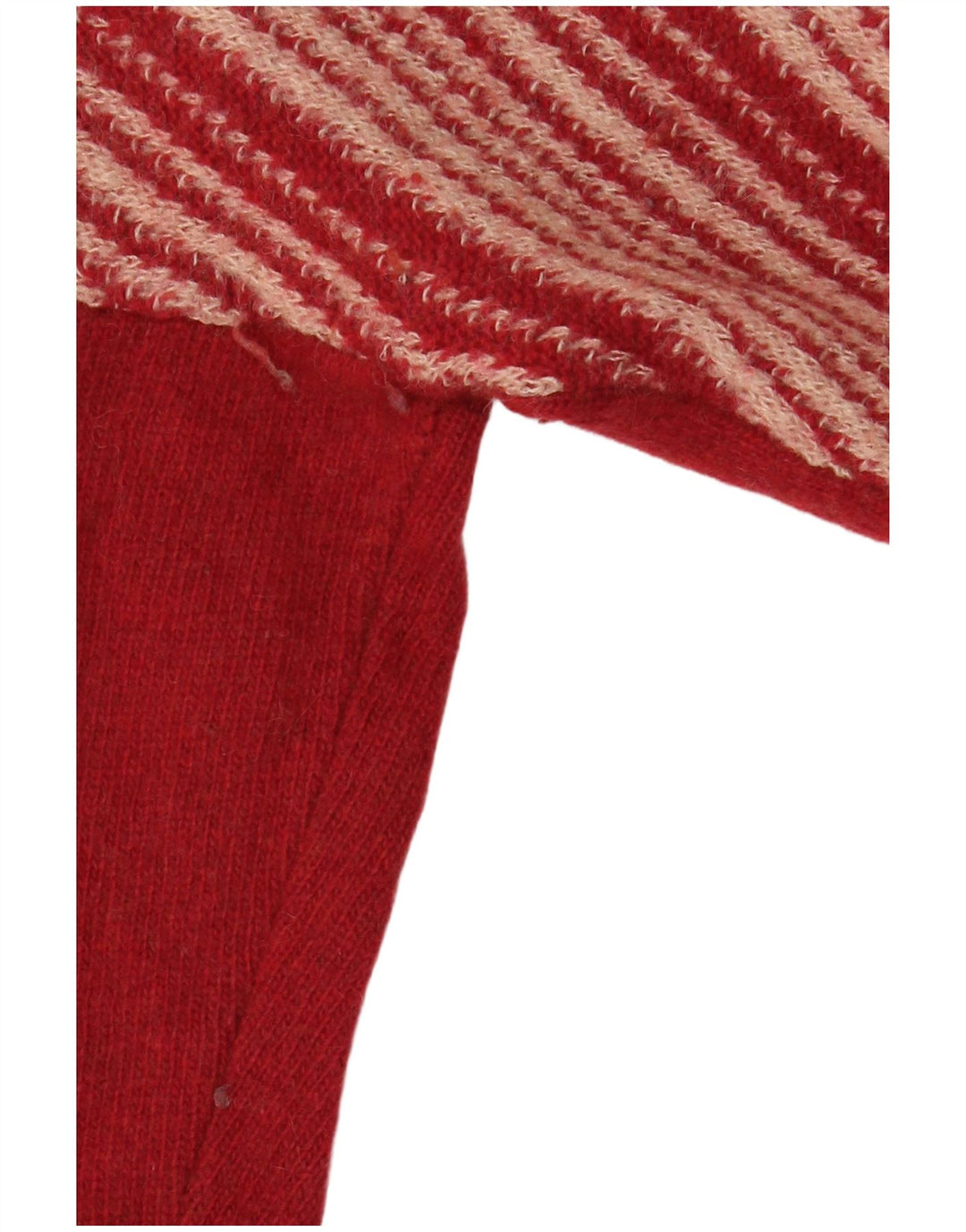 Damski sweter oversize Benetton UK 14, wełniany w średnie czerwone paski