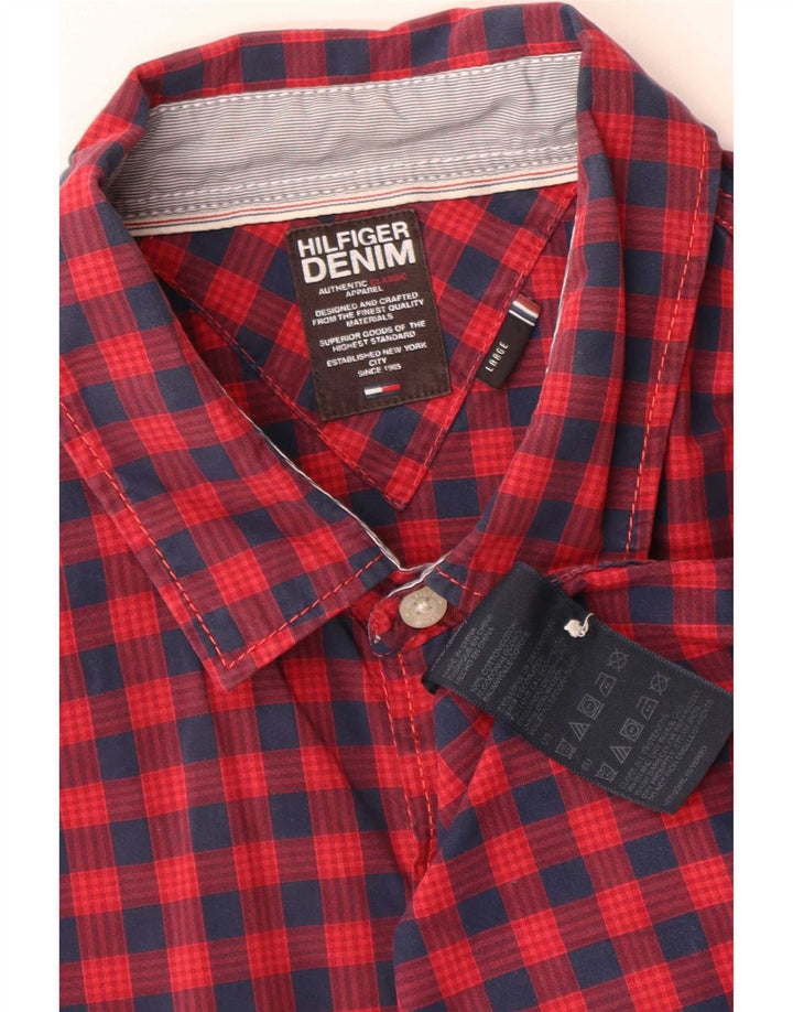 Koszula męska Tommy Hilfiger, duża, bawełniana w czerwoną kratę