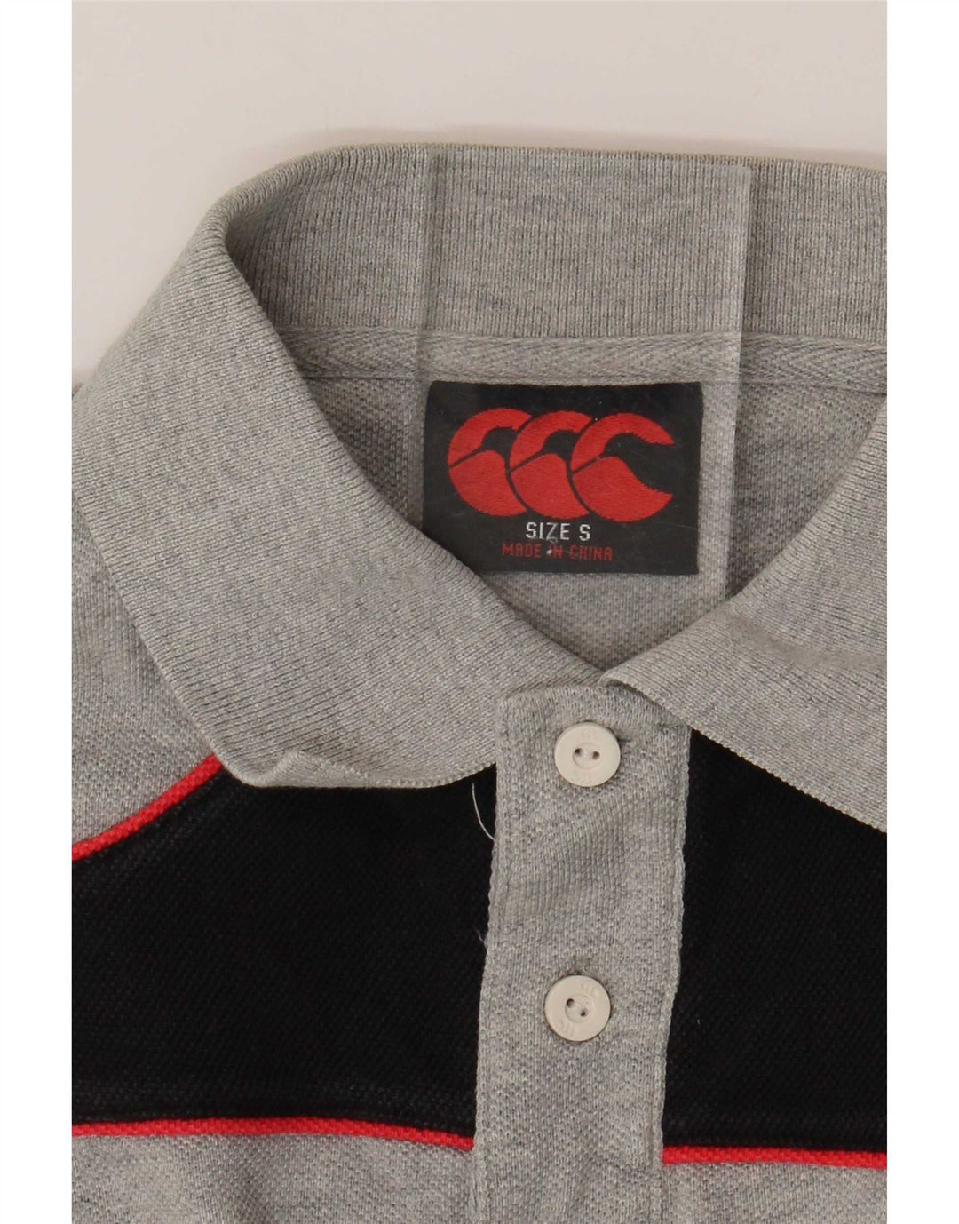 Męska koszulka polo Canterbury, mała, szara, bawełniana w bloki kolorów