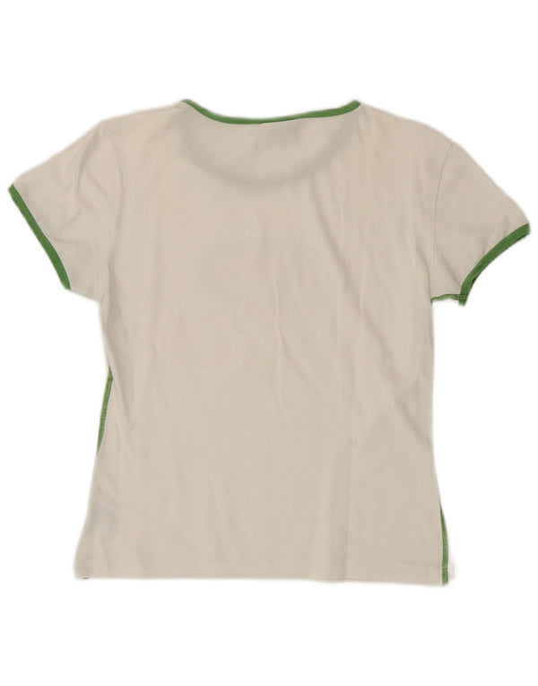 Damska koszulka z grafiką Champion Top UK 14, duża, biała bawełna