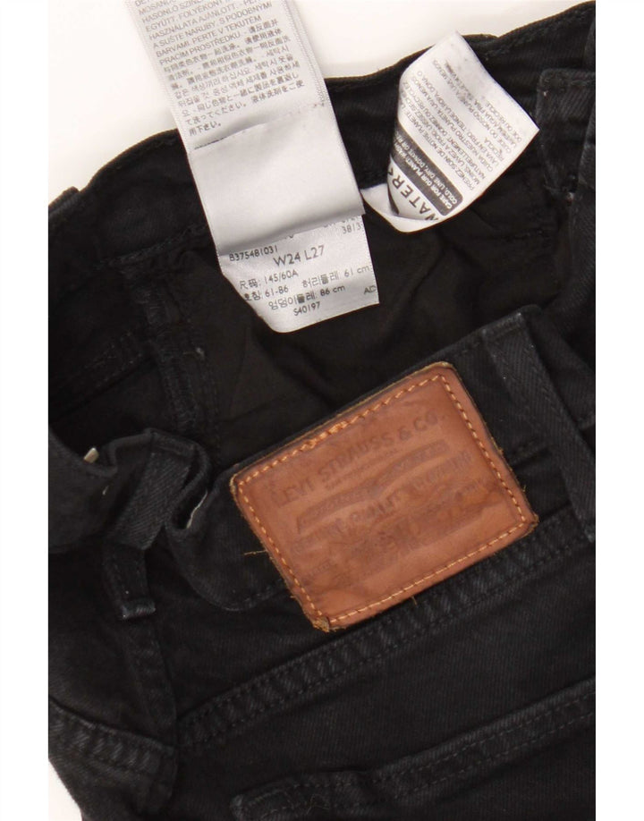 Damskie jeansy Levi's Ribcage Straight W24 L27 Czarna bawełna