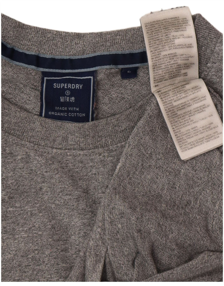 Męski T-shirt Superdry, duży, szary, bawełniany w plamki