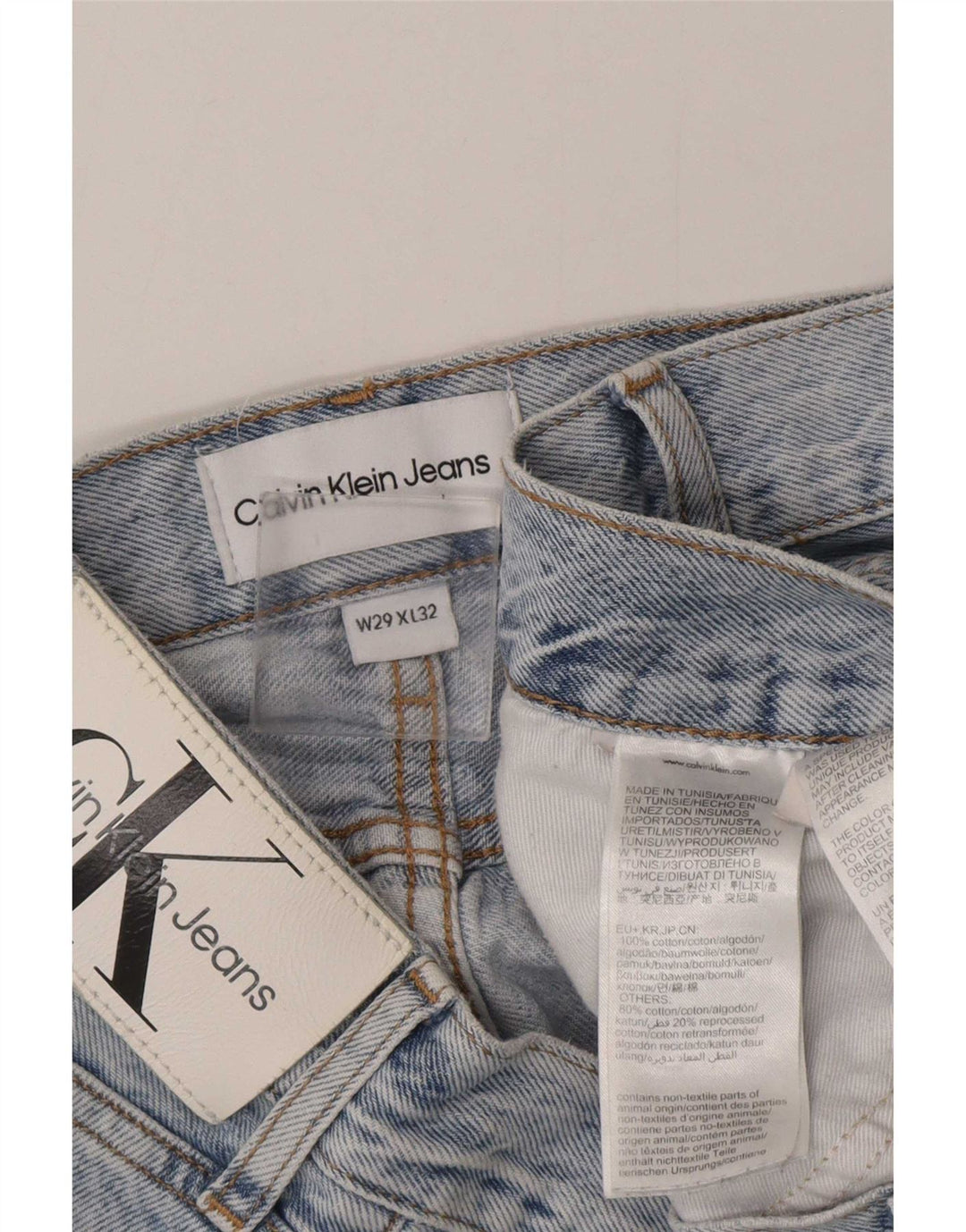 Męskie proste dżinsy Calvin Klein W29 L32 Niebieskie bawełniane