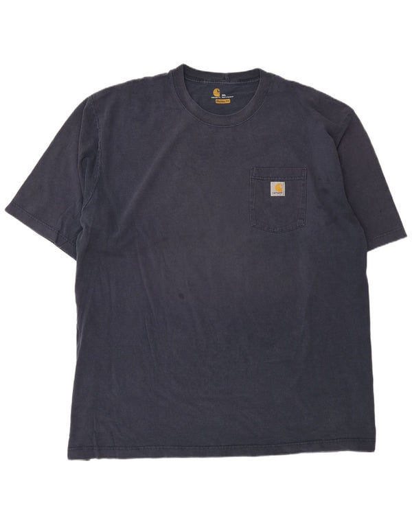 Carhartt Mens Original Fit T-Shirt Top 3XL Navy Blue Cotton