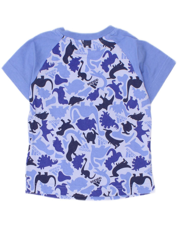 Adidas Baby Boys Graphic T-shirt Top 9-12 miesięcy Niebieski, bawełniany nadruk zwierzęcy