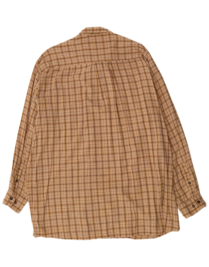 Koszula flanelowa męska Camel 2XL w beżową kratę, bawełniana