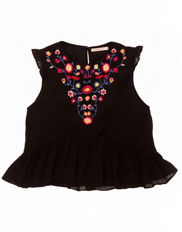 Bluzka damska Zara Trafaluc Top UK 12 Medium Black Floral