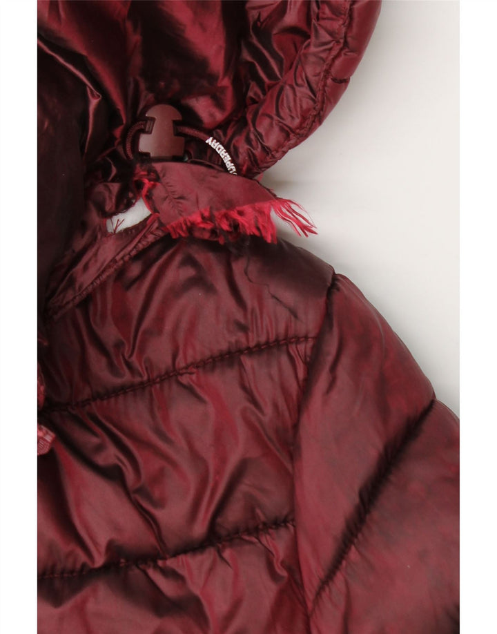 Damska wyściełana kurtka z kapturem Superdry UK 14, średni bordowy nylon